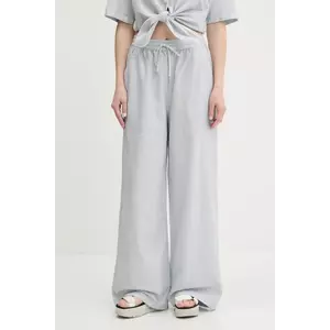 Tommy Jeans pantaloni din amestec de in femei, lat, high waist, DW0DW20352 imagine