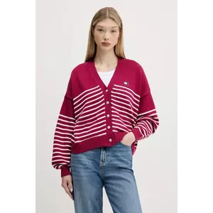 Tommy Jeans cardigan din bumbac culoarea roz, DW0DW20257 imagine