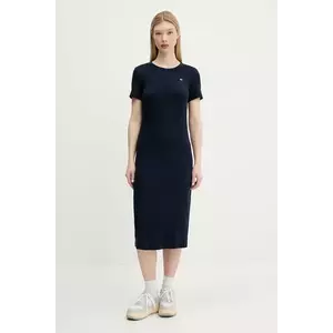 Tommy Jeans rochie culoarea bleumarin, midi, evazati, DW0DW19721 imagine