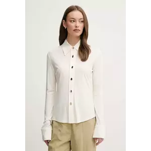 Sisley cămașă culoarea bej, cu guler clasic, regular, 5FNTLQ08K imagine