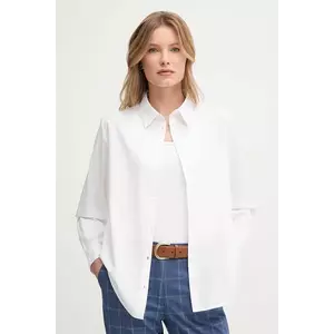 United Colors of Benetton cămașă din bumbac culoarea alb, cu guler clasic, regular, 5HAXDQ0AX imagine