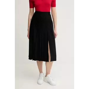 Sisley fustă culoarea negru, midi, evazati, 4KVXL002M imagine