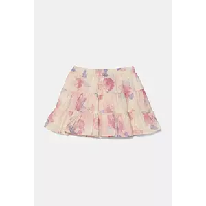 United Colors of Benetton fustă din bumbac pentru copii culoarea roz, mini, evazati, 4HYUG0015 imagine