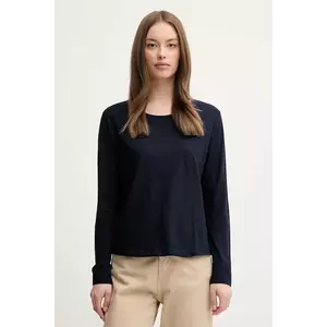 United Colors of Benetton longsleeve din bumbac culoarea bleumarin, 3BVXD109G imagine