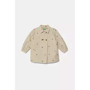 United Colors of Benetton palton copii culoarea bej, 253WGN03T imagine