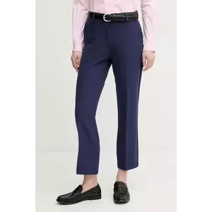 Sisley pantaloni culoarea bleumarin, drept, high waist, 4KVXLE02X imagine