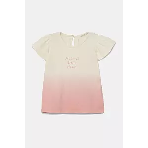 United Colors of Benetton tricou din bumbac pentru bebelusi culoarea roz, 3BL0A1066 imagine