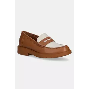 Geox mocasini de piele D SPHERICA EC1 culoarea maro, cu toc plat, D25QRA 00043 C5F5V imagine