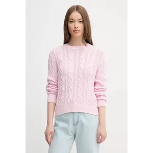 United Colors of Benetton pulover de bumbac culoarea roz, 1594D10D4 imagine