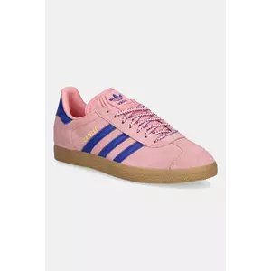 adidas Originals sneakers din piele intoarsă Gazelle culoarea roz, JH7213 imagine
