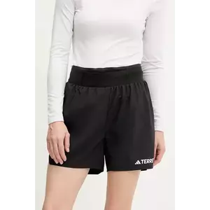 adidas TERREX pantaloni scurți sport Xperior culoarea negru, cu imprimeu, high waist, JF1255 imagine