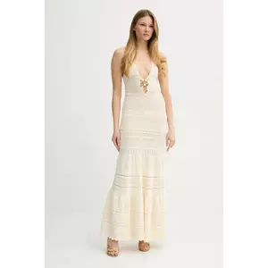 Elisabetta Franchi rochie culoarea bej, maxi, evazati, AM72S52E2 imagine