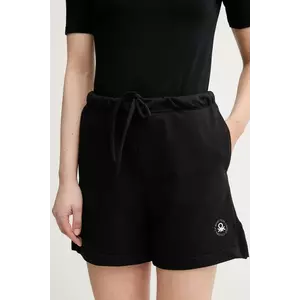 United Colors of Benetton pantaloni scurți culoarea negru, uni, high waist, 31NB3900Q imagine