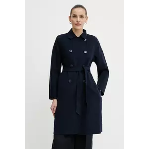 Weekend Max Mara palton de lână femei, culoarea albastru marin, de tranzitie, 2515011021600 imagine