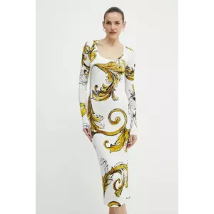 Versace Jeans Couture rochie culoarea alb, mini, mulata, 78HAO920 JS471 imagine