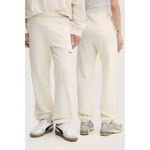 Barrow pantaloni de trening din bumbac culoarea bej, cu imprimeu, S5BWUAFP085 imagine
