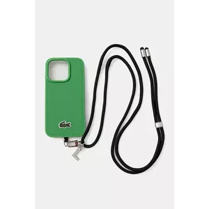 Lacoste carcasă de telefon iPhone 15 Pro culoarea verde, LCHMBCP15LPVCN imagine