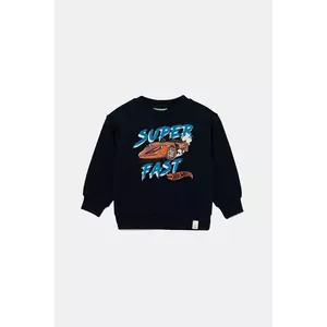 United Colors of Benetton hanorac de bumbac pentru copii culoarea bleumarin, cu imprimeu, 3J68G10I2 imagine