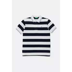 United Colors of Benetton tricouri polo din bumbac pentru copii culoarea bleumarin, cu imprimeu, 39QAC301T imagine