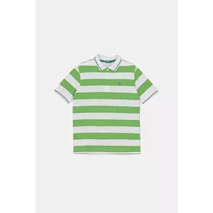 United Colors of Benetton tricouri polo din bumbac pentru copii culoarea verde, cu imprimeu, 39QAC301T imagine