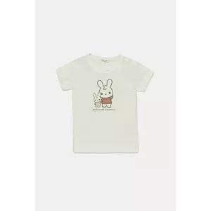 United Colors of Benetton tricou din bumbac pentru bebelusi culoarea alb, cu imprimeu, 3I9WA1062 imagine