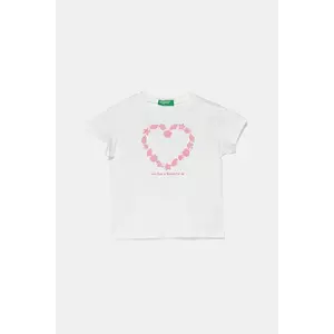 United Colors of Benetton tricou de bumbac pentru copii culoarea alb, 3JERG10J3 imagine