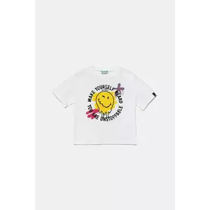 United Colors of Benetton tricou de bumbac pentru copii culoarea alb, 3I1XC10NQ imagine