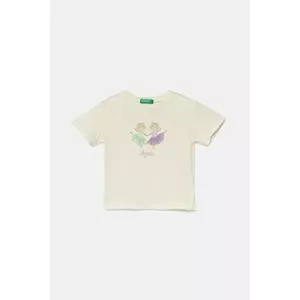 United Colors of Benetton tricou de bumbac pentru copii culoarea bej, 3I1XG10I4 imagine