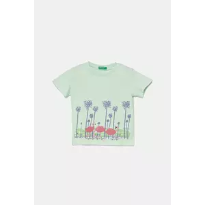 United Colors of Benetton tricou de bumbac pentru copii culoarea turcoaz, 3I1XG10I4 imagine