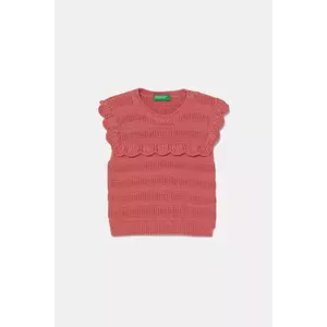 United Colors of Benetton vestă din bumbac pentru copii culoarea roz, 1077G100V imagine