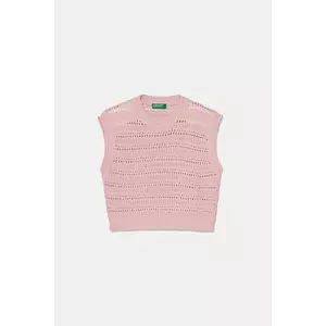 United Colors of Benetton vestă copii culoarea roz, light, 104FC108M imagine
