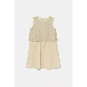 United Colors of Benetton rochie fete culoarea bej, mini, evazati, 4PUECV03D imagine