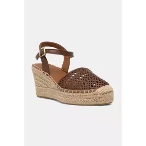 Billi Bi espadrile de piele culoarea maro, toc pana, A8611 imagine