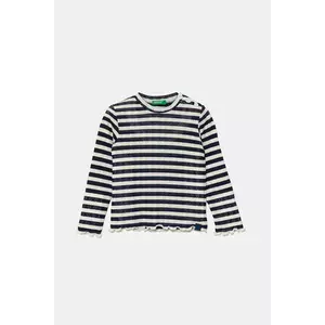 United Colors of Benetton longsleeve copii culoarea bleumarin, 33LQG10J7 imagine