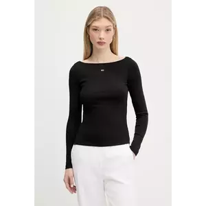 Tommy Jeans longsleeve culoarea negru, DW0DW21350 imagine