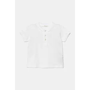 United Colors of Benetton tricou polo pentru copii culoarea alb, uni, 3WG9A3007 imagine