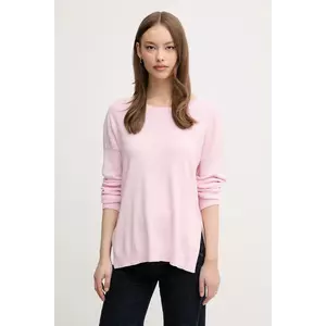 United Colors of Benetton pulover de bumbac femei, culoarea roz, light, 1091D10D7 imagine