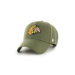 47brand șapcă din amestec de lână NHL Chicago Blackhawks culoarea verde, cu imprimeu imagine