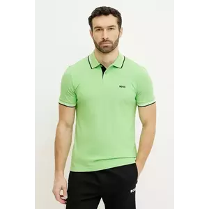 BOSS Green tricou polo barbati, culoarea verde, cu imprimeu, 50506193 imagine