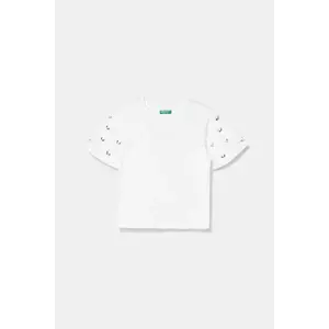 United Colors of Benetton tricou copii culoarea alb, 3F1AC10N4 imagine
