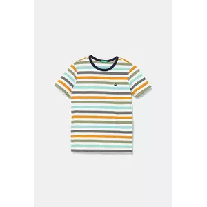 United Colors of Benetton tricou de bumbac pentru copii culoarea turcoaz, cu imprimeu, 3FHXC10MW imagine