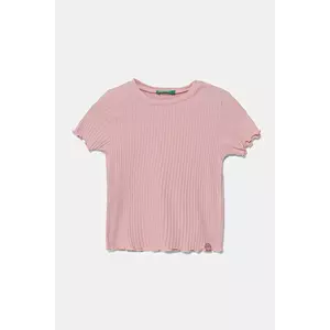 United Colors of Benetton tricou copii culoarea roz, 3F1AG10HZ imagine