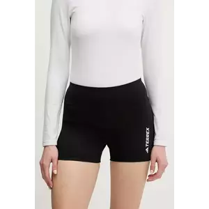 adidas TERREX pantaloni scurți culoarea negru, cu imprimeu, high waist, JF1261 imagine