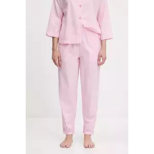 United Colors of Benetton pantaloni pijama bumbac culoarea roz, bumbac, 4QFZ3F00L imagine
