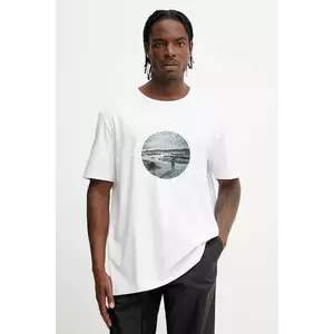 BOSS Green tricou bărbați, culoarea alb, cu imprimeu, 50537847 imagine