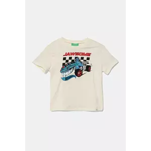 United Colors of Benetton tricou de bumbac pentru copii culoarea bej, cu imprimeu, 3I1XG10I3 imagine
