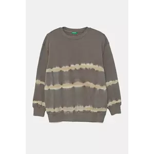 United Colors of Benetton hanorac de bumbac pentru copii culoarea gri, cu imprimeu, 3WITC10N6 imagine