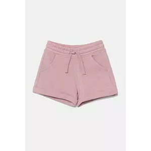 United Colors of Benetton pantaloni scurți din bumbac pentru copii culoarea roz, uni, talie reglabila, 3J68C901C imagine