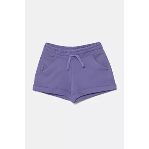 United Colors of Benetton pantaloni scurți din bumbac pentru copii culoarea violet, uni, talie reglabila, 3J68C901C imagine