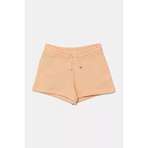 United Colors of Benetton pantaloni scurți din bumbac pentru copii culoarea portocaliu, uni, talie reglabila, 3J68C901C imagine